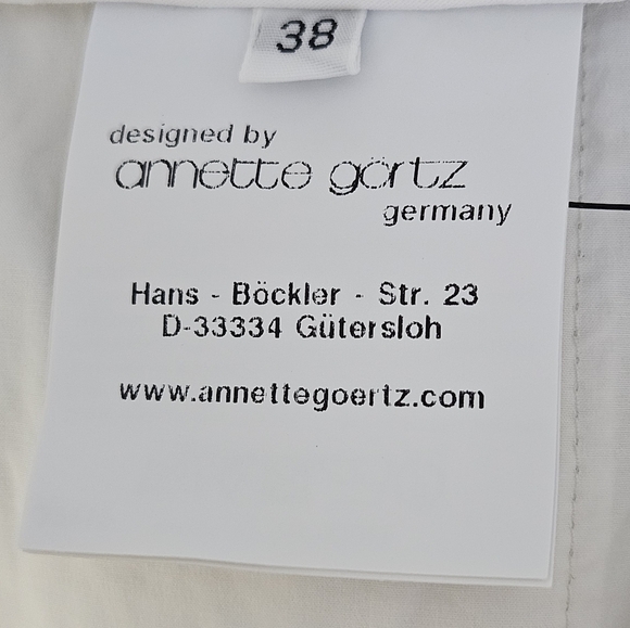 Annette Goertz Germany 2020 Cream And White Stripe Split Hem Leisure Pants - Picture 11 of 15